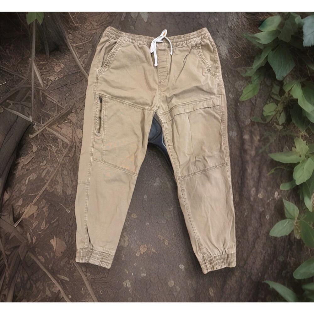 Arizona Jean Co Skinny Jogger Size XL Taupe Drawstring Elastic Waist & Cuffs GUC